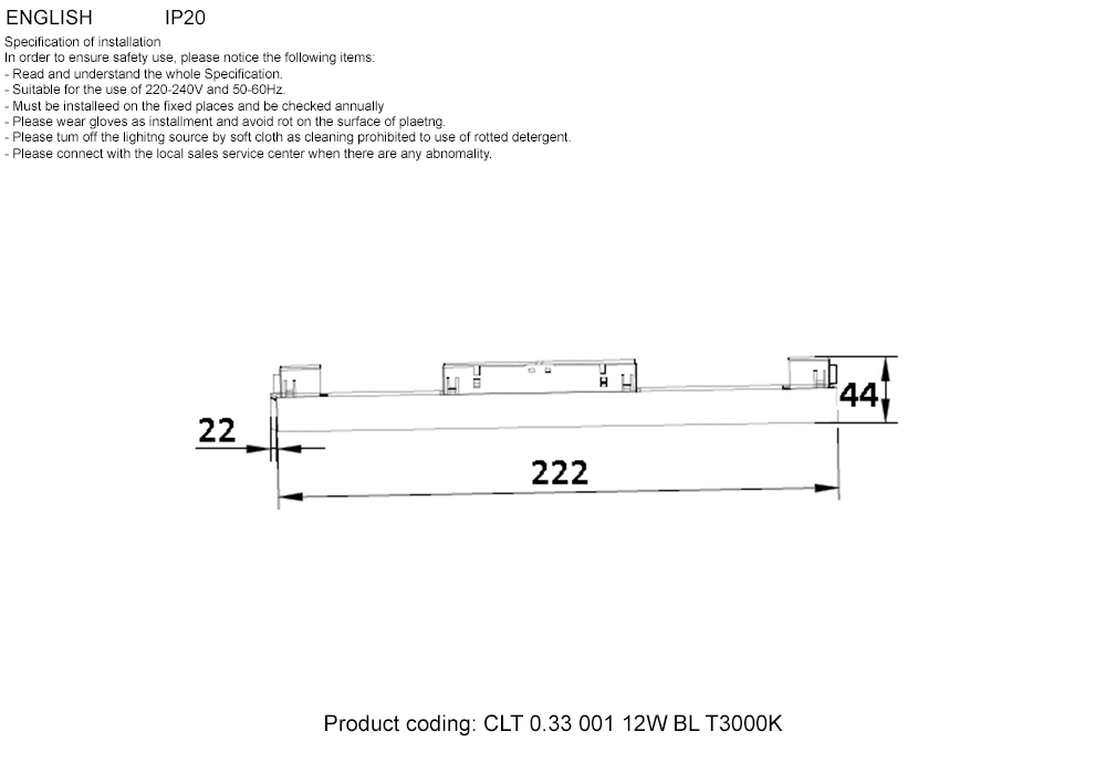 Crystal Lux Светильник трековый магнитный Crystal Lux CLT 0.33 001 12W BL T3000K