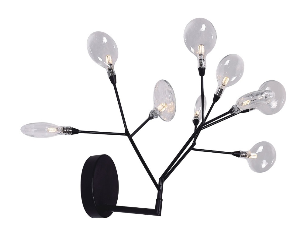 Crystal Lux Бра Crystal Lux EVITA AP9 BLACK/TRANSPARENT