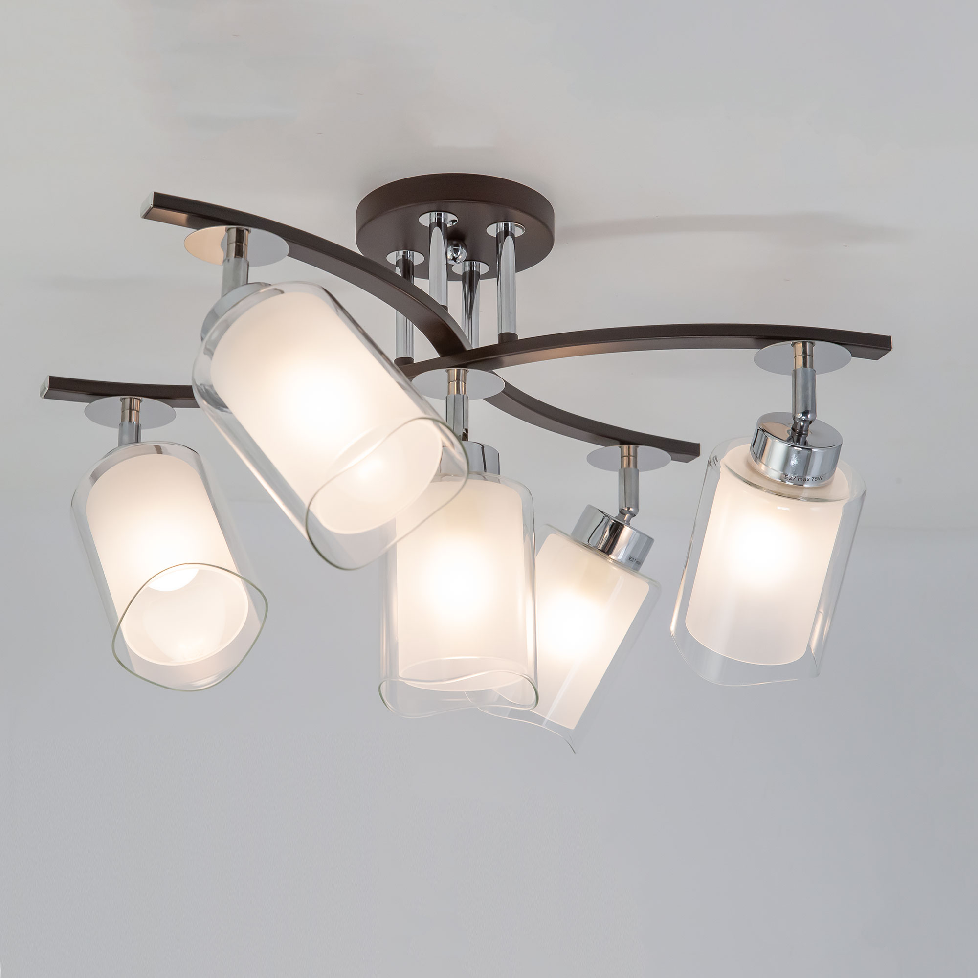 CITILUX Citilux Фортуна CL156152 Люстра с поворотными плафонами Венге Хром
